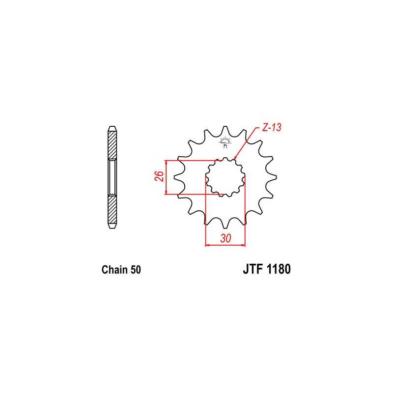 Pinion, attack, transmission front