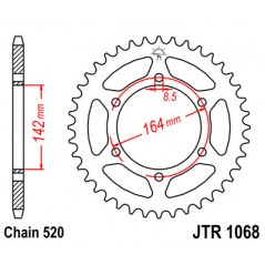 JT SPROCKETS Corona plato transmision trasero R1068