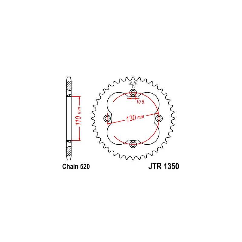 JT SPROCKETS Corona plato transmision trasero R1350