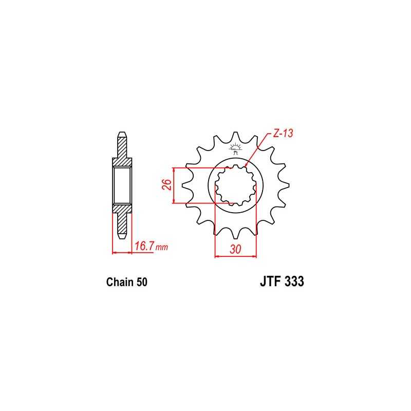 JT SPROCKETS Piñon ataque transmision delantero F333