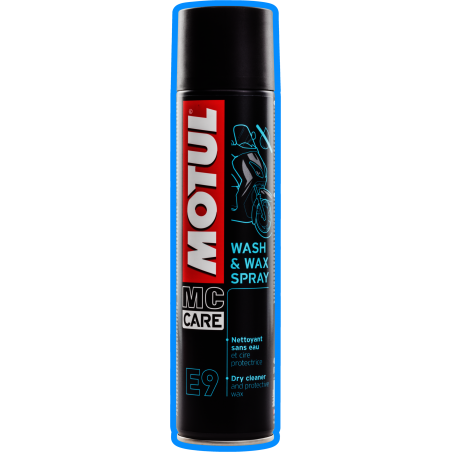 MOTUL Limpiador y cera en spray E9 Wash Wax 0.4L de para el cuidado completo tu moto 103174/74