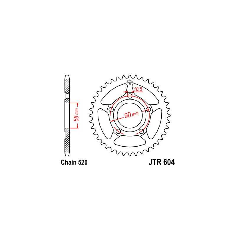 JT SPROCKETS Corona plato transmision trasero R604