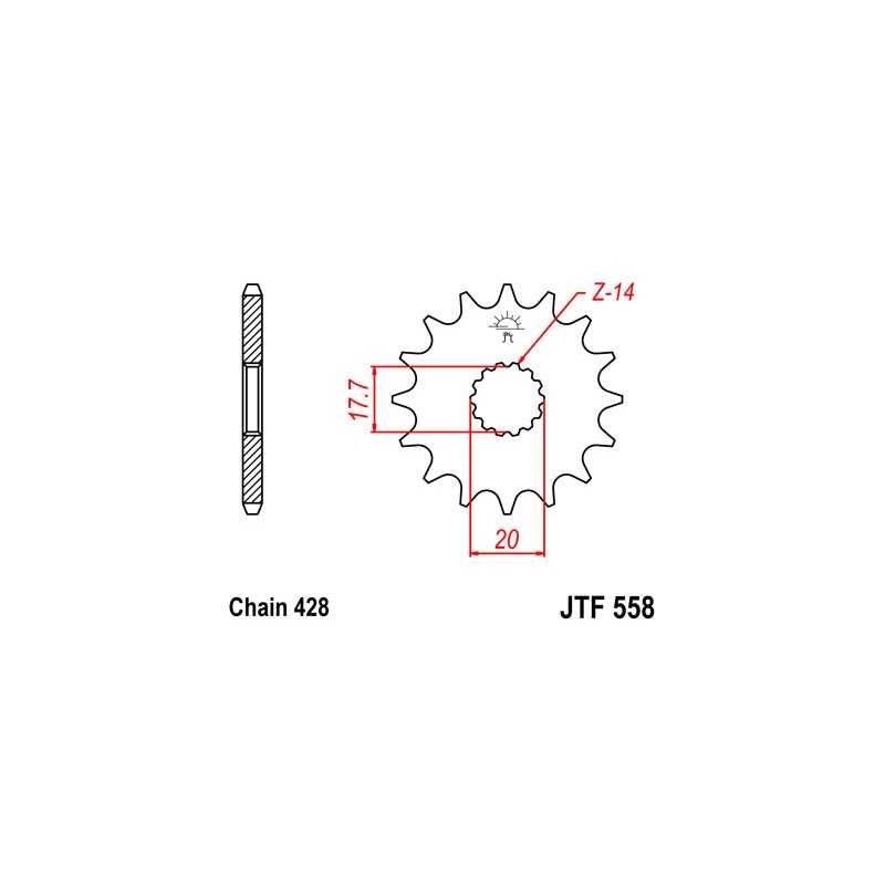 Pinion, attack, transmission front