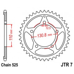 JT SPROCKETS Corona plato transmision trasero R7