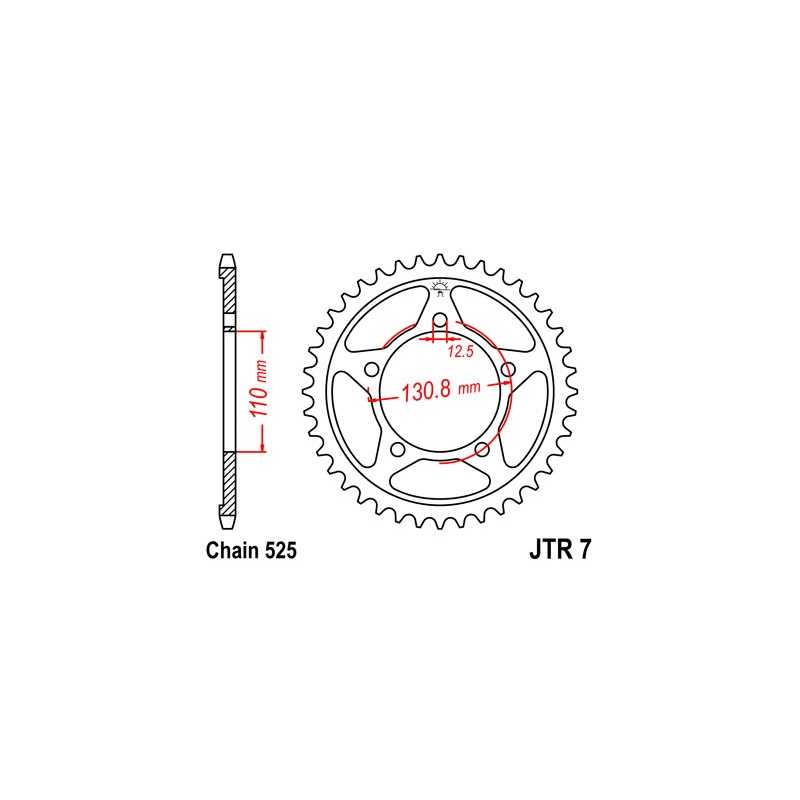 JT SPROCKETS Corona plato transmision trasero R7