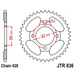 JT SPROCKETS Corona plato transmision trasero R836