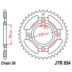 JT SPROCKETS Corona plato transmision trasero R854