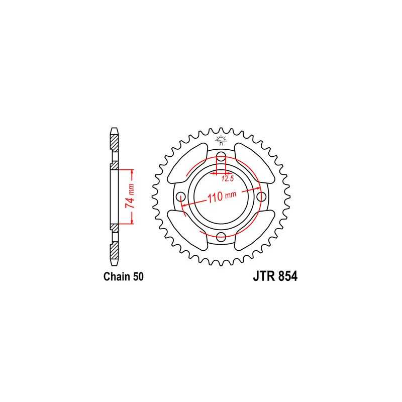 JT SPROCKETS Corona plato transmision trasero R854
