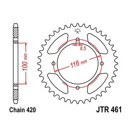 JT SPROCKETS Corona plato transmision trasero R461