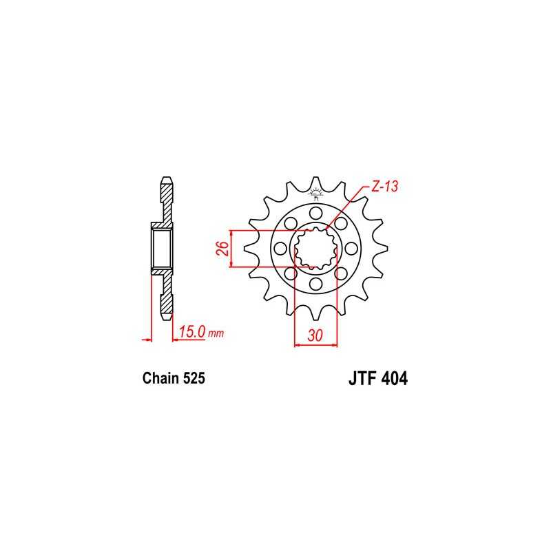 JT SPROCKETS Piñon ataque transmision delantero F404