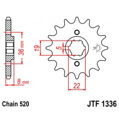 Pinion, attack, transmission front
