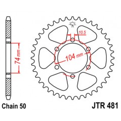 JT SPROCKETS Corona plato transmision trasero R481