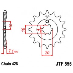 JT SPROCKETS Piñon ataque transmision delantero F555