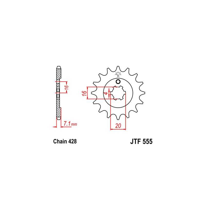 JT SPROCKETS Piñon ataque transmision delantero F555