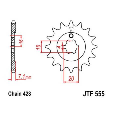JT SPROCKETS Piñon ataque transmision delantero F555