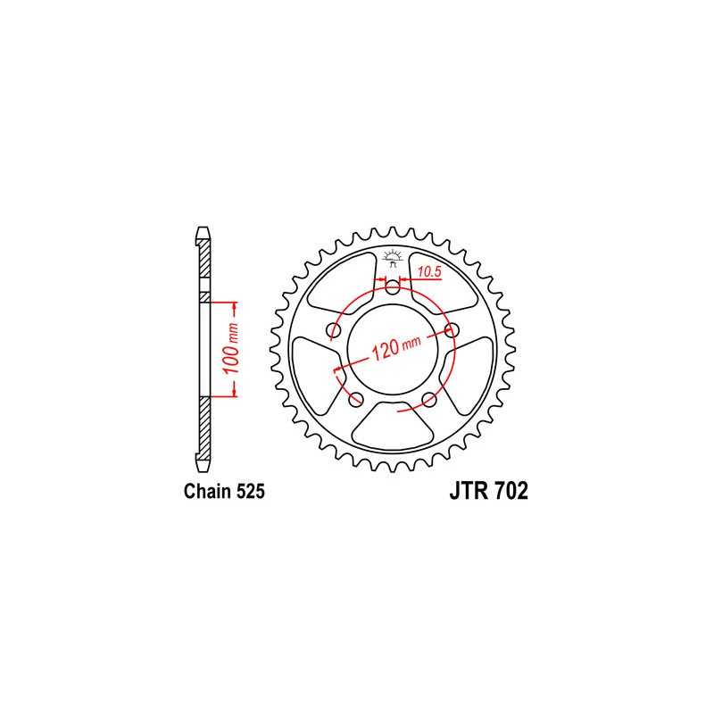 JT SPROCKETS Corona plato transmision trasero R702