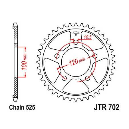 JT SPROCKETS Corona plato transmision trasero R702