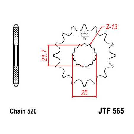 JT SPROCKETS Piñon ataque transmision delantero F565