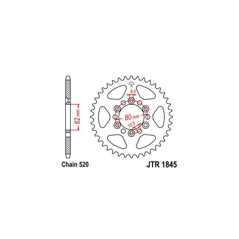 JT SPROCKETS Corona plato transmision trasero acero 1845 R1845