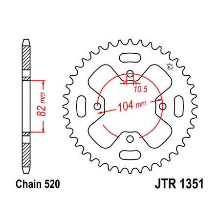 JT SPROCKETS Corona plato transmision trasero R1351