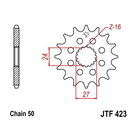 JT SPROCKETS Piñon ataque transmision delantero F423