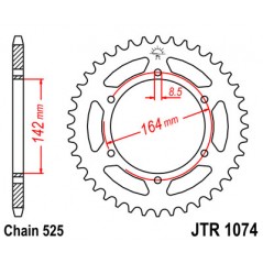 JT SPROCKETS Corona plato transmision trasero R1074