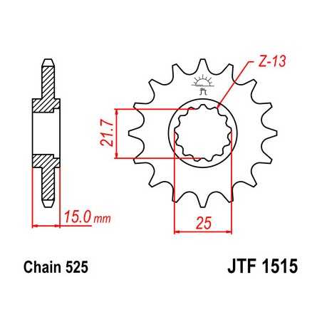 Pinion, attack, transmission front