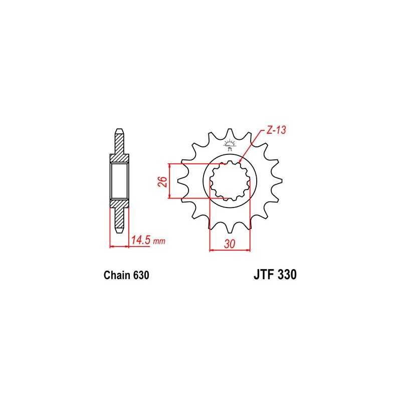 JT SPROCKETS Piñon ataque transmision delantero F330