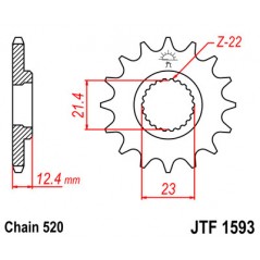 Pinion, attack, transmission front
