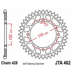 Ring, transmission, rear, aluminum  JT 462