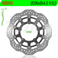 NGK Disco de freno delantero NG para Honda X-ADV - Flotante, corrugado, diámetro 296mm, 5 agujeros 9621689XG