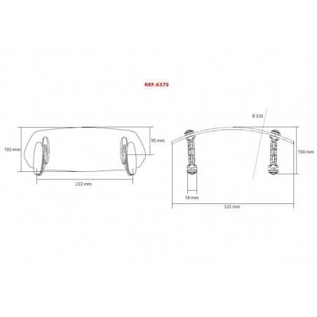PUIG Multiregulable air deflector visor cupulas with clamp 315X100MM 6375