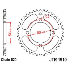 JT SPROCKETS Corona plato transmision trasero R1910