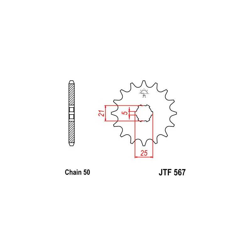 Pinion, attack, transmission front