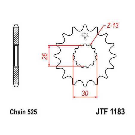 JT SPROCKETS Piñon ataque transmision delantero F1183