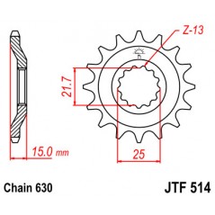 JT SPROCKETS Piñon ataque transmision delantero F514