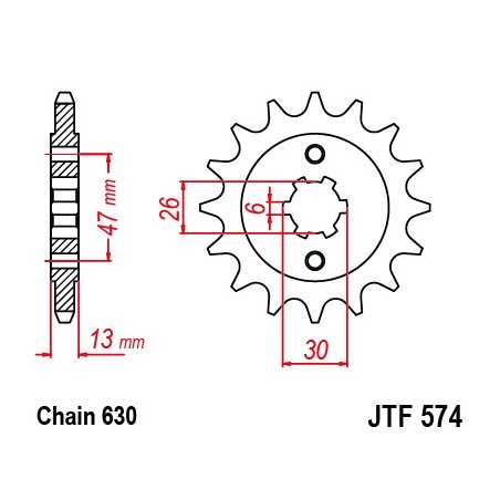 JT SPROCKETS Piñon ataque transmision delantero F574