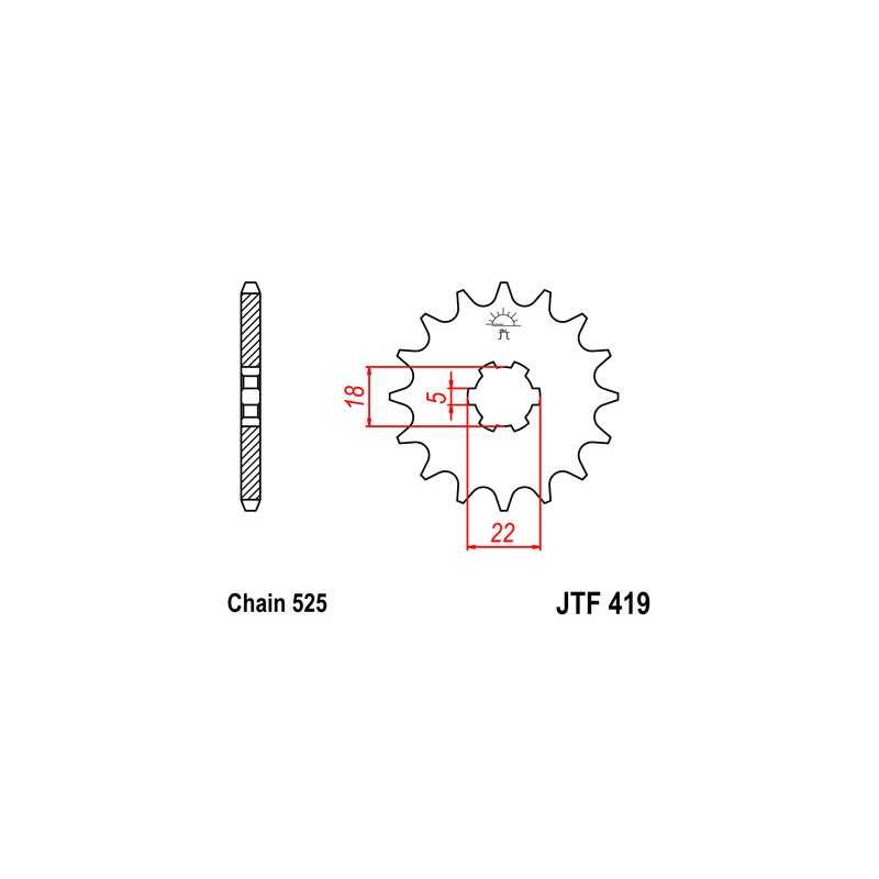 Pinion, attack, transmission front