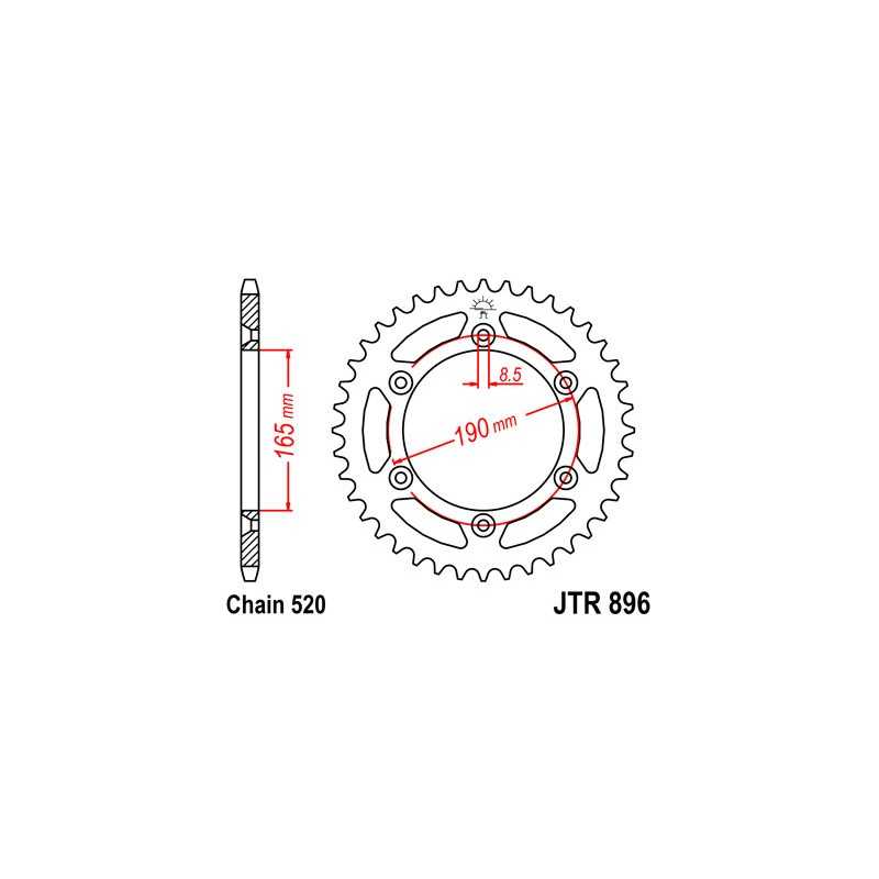 JT SPROCKETS Corona plato transmision trasero R896