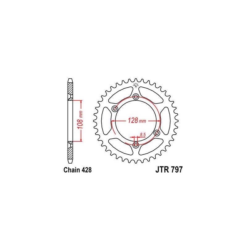 JT SPROCKETS Corona plato transmision trasero R797