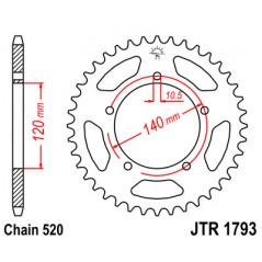 JT SPROCKETS Corona plato transmision trasero R1793