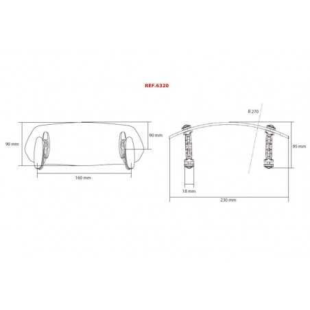 PUIG Visera deflector de aire multiregulable con pinza 250x100mm 6320