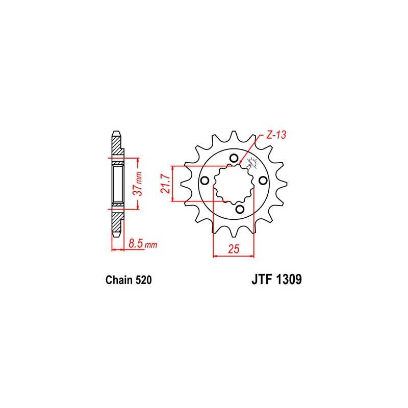 Pinion, attack, transmission front