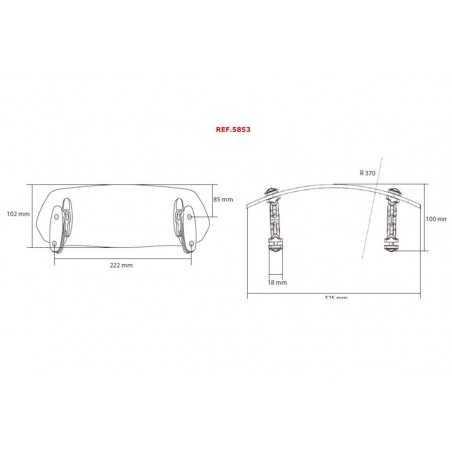 PUIG Multiregulable air deflector visor cupulas fixed with screws 102X325MM 5853