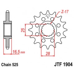 Pinion, attack, transmission front