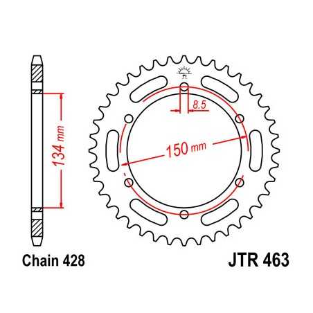 JT SPROCKETS Corona plato transmision trasero R463