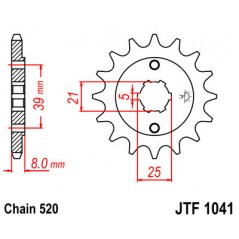 JT SPROCKETS Piñon ataque transmision delantero F1041