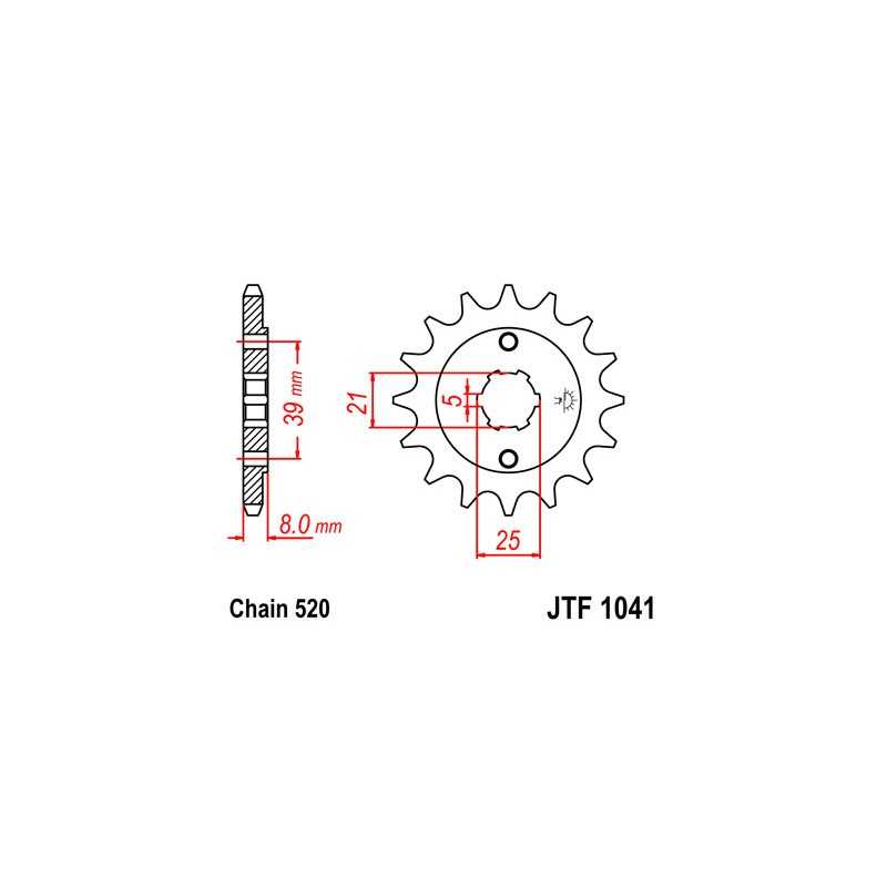 JT SPROCKETS Piñon ataque transmision delantero F1041