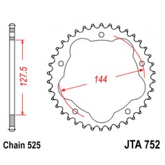 JT SPROCKETS Corona plato transmision trasero de aleación aluminio 7075-T6 calidad aeronáutica A752