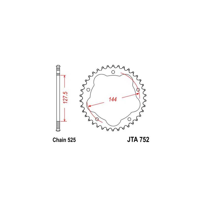 JT SPROCKETS Corona plato transmision trasero de aleación aluminio 7075-T6 calidad aeronáutica A752